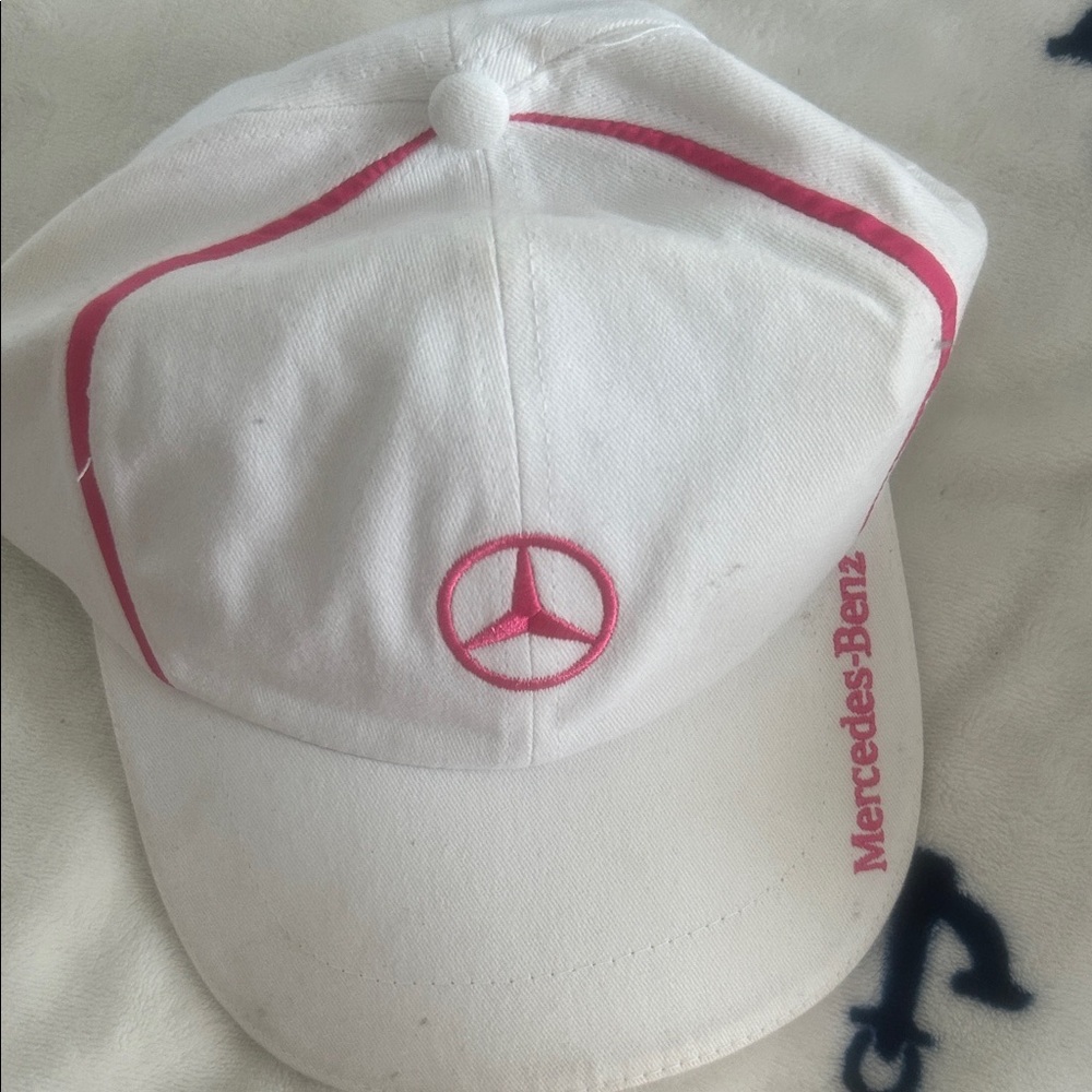 Mercedes-Benz Women's White and Pink Cap